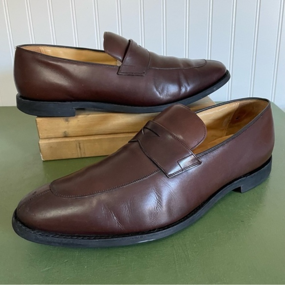 Church’s Men's Handmade Split Toe Penny Loafers in Chestnut Leather *England*